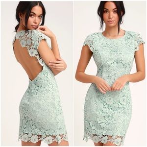Lulu’s Romance language backless lace dress